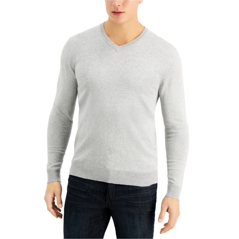 Alfani Mens Solid V Neck Pullover Sweater, NWT
